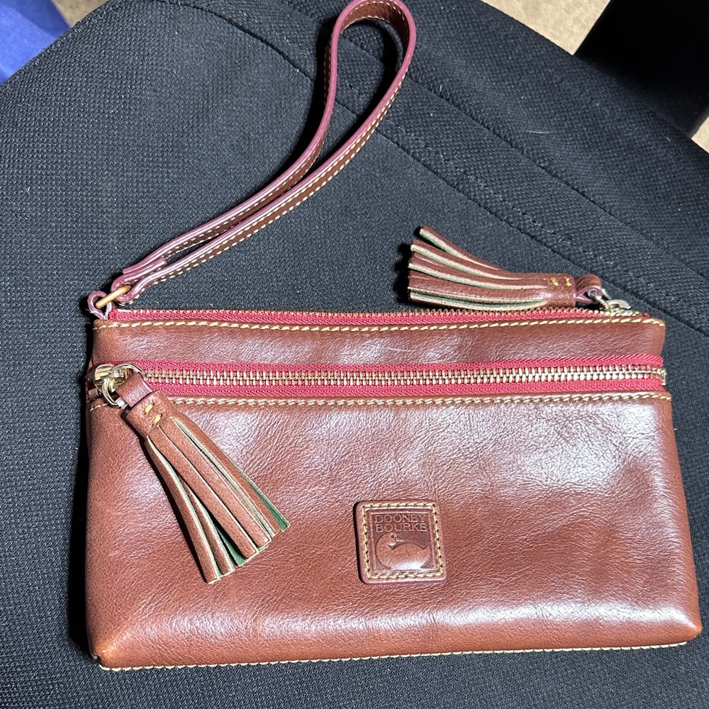 Dooney & Bourke Brown Leather Wristlet